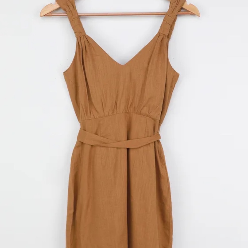 Lulu’s Meant For Greatness Tan Button-Front Mini … - image 7